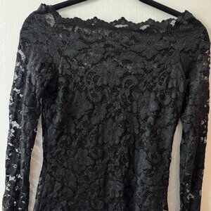 Baily/44, Black Lace Top, Size Small